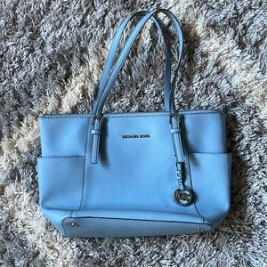 Denim MICHAEL Michael Kors medium tote purse